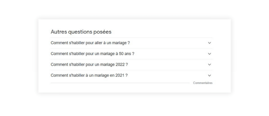 intention de recherche autres questions posées